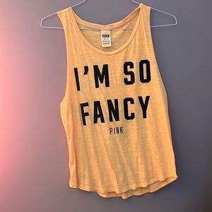 Pink workout tank top yellow size xs